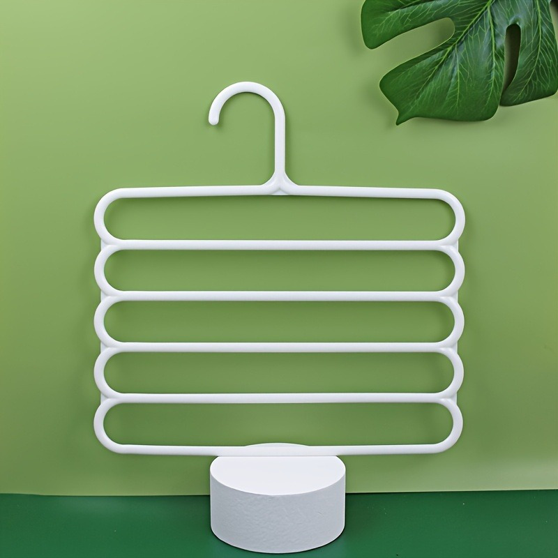 Space-Saving Multi-Layer Pants Rack: Non-Slip, Polished Plastic Wardrobe Organizer for Clothes And Scarves