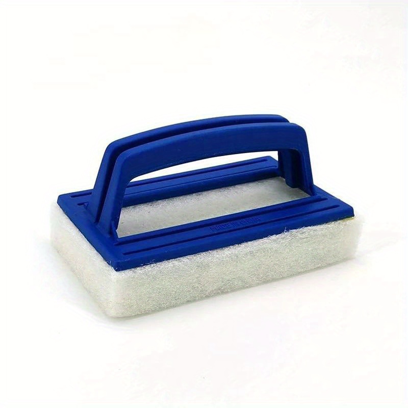Image of Handheld Pool Wall Scrubber Brush, Non-electric Pvc Handle, Portable Pool & Spa Tub Cleaning Accessory, Waterline Sponge Cleaner For Swimming Pools And Hot Springs