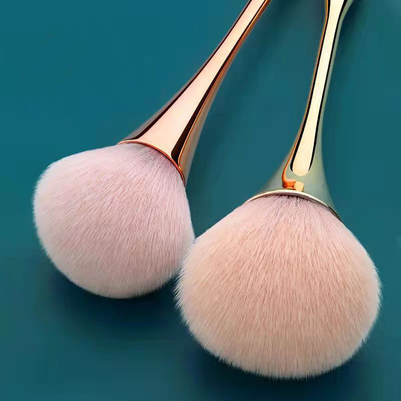 

Rose Golden Handle Loose Powder Brush Set, Unscented Professional Fluffy Makeup Tools For Blush & Highlighter