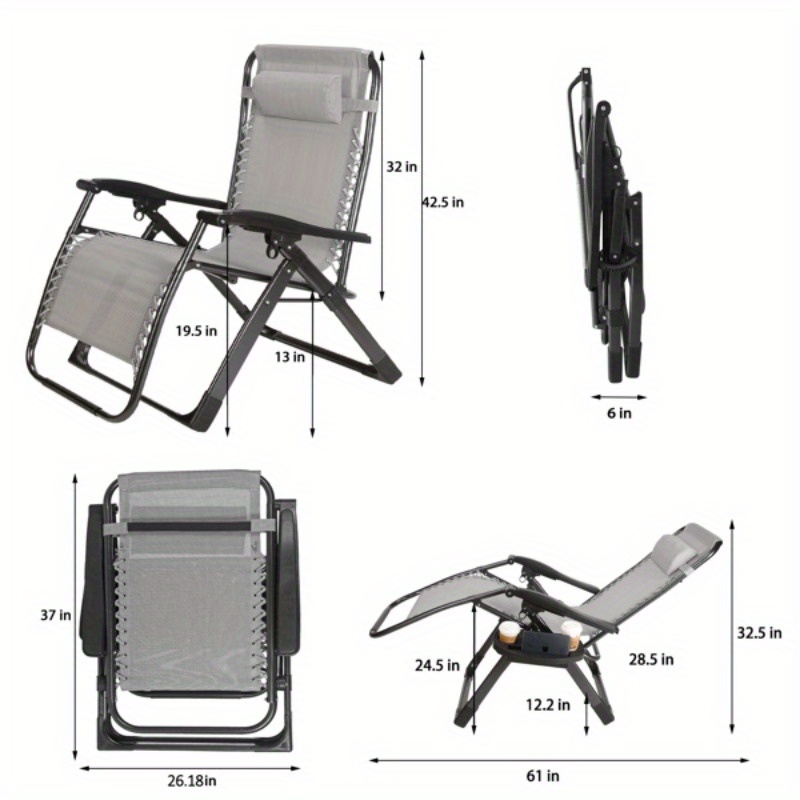 Folding Zero Gravity Reclining Lounge Chair Outdoor Beach - Temu