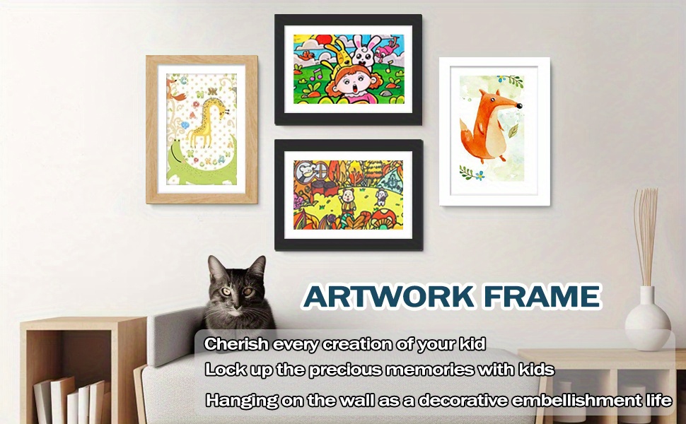 set of 4 frames for displaying artwork designed for easy   suitable for 8 5 x 11 inch projects details 1