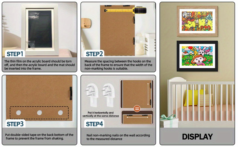 set of 4 frames for displaying artwork designed for easy   suitable for 8 5 x 11 inch projects details 5