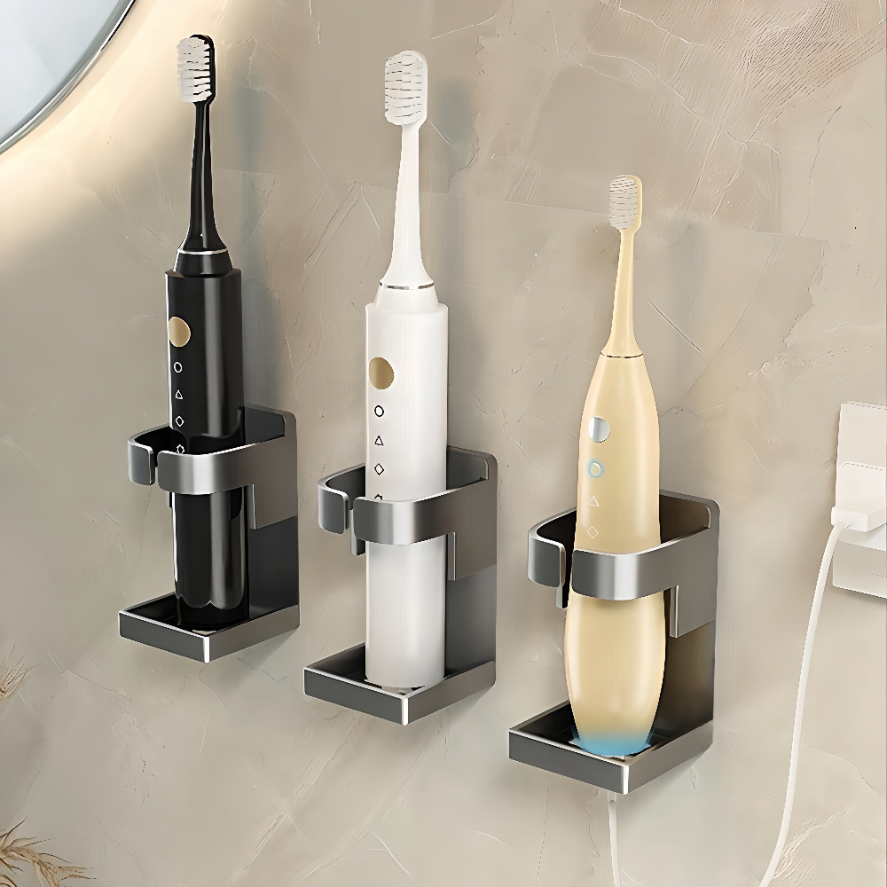 

Space-saving Electric Toothbrush Holder - Sleek, Modern Wall-mounted Organizer With Traceless Stand Rack, Compatibility For 90% Of Brushes - Essential Bathroom Accessory