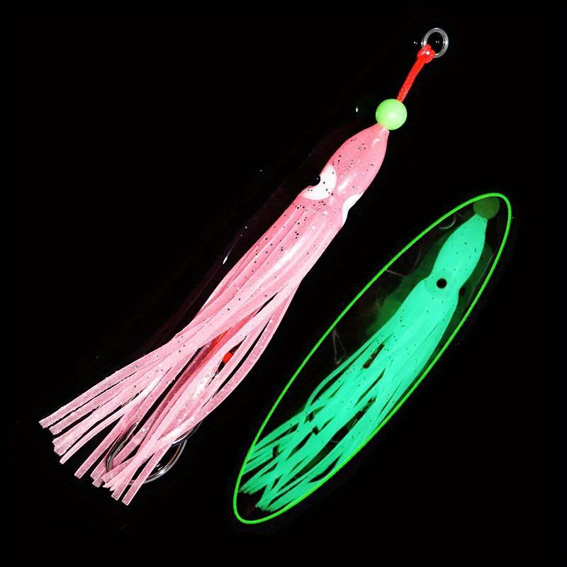 

5pcs Soft Squid Fishing Lures With Silicone Skirt & Dual Assist Hooks, 12cm/7.7g - Ideal For Saltwater Angling