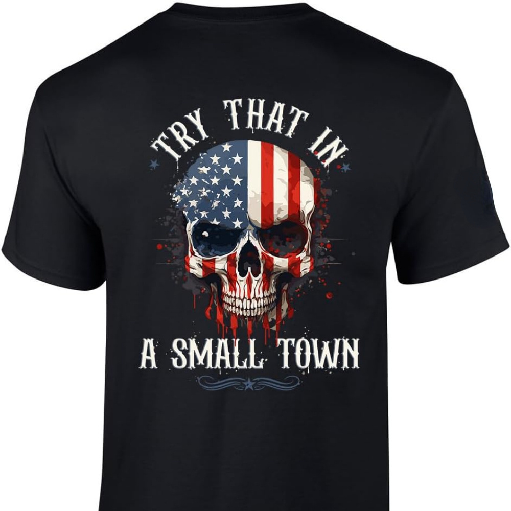 

Try That In A Small Town Country Mens Short Sleeve T-shirt Graphic Tee- Perfect For Hot Summer Days, Everyday Activities, And Casual Outings