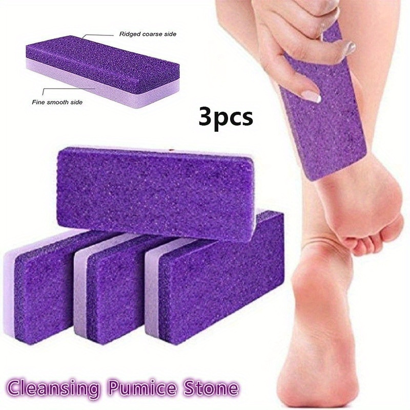 Image of 3pcs Reusable Foot Pumice Sponges - Gentle Exfoliating Remover - Salon- Pedicure Scrubber Set - Soften And Feet - Perfect Manicure Tools For Luxury