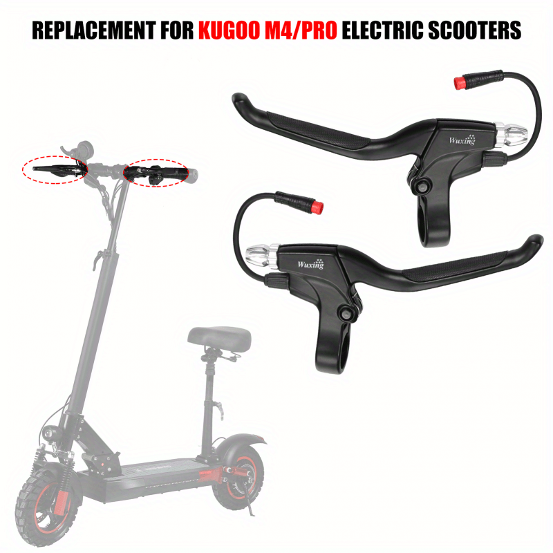 

1pc Premium Aluminum Alloy Electric Scooter Brake For M4 Pro - , Non-electric, Black Handle Clutch Replacement With Right & Left Levers For Control