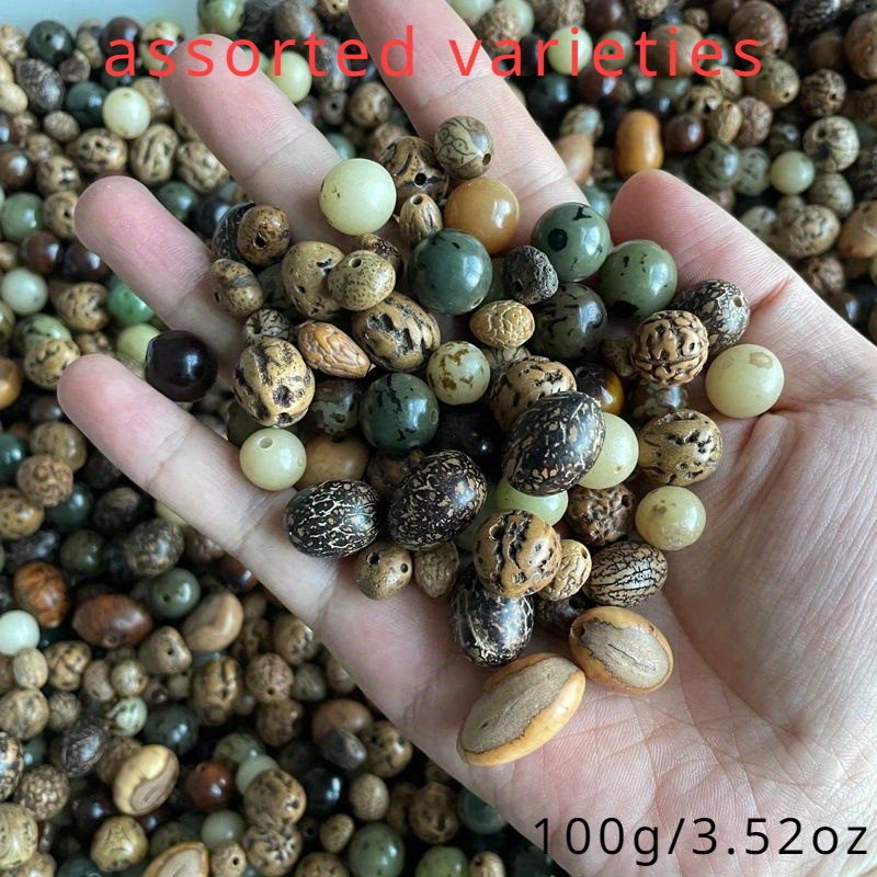 100g/3.52oz Natural Wooden Beads For Making - Assorted Shapes & Sizes (spherical, Oval, Teardrop) - Craft Supplies For Necklaces, Bracelets, Keychains