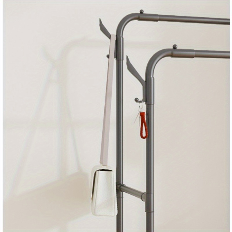 modern metal clothing rack with shelves multi purpose hanging rod for small spaces details 3