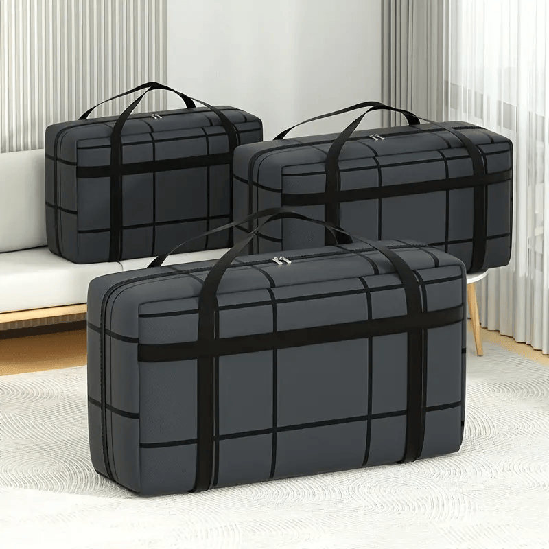 

2pcs Thickened Super Load-bearing Large Capacity Storage Bag, Quilt Storage Bag, Clothes Storage Bag, Toy Storage Bag With Two-way Alloy Zipper, Widened And Enlarged Handles