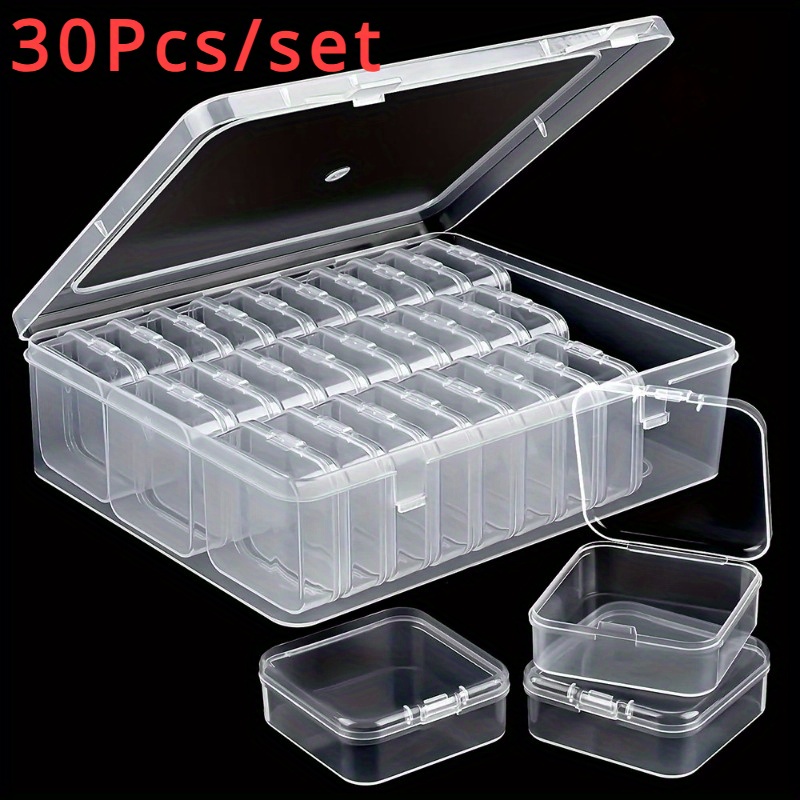 

30pcs/1 Set Plastic Storage Box Set With Latches, Bpa-free, Portable Organizer For Diamond Painting, Nail Art, Jewelry, Rhinestones And Craft Supplies