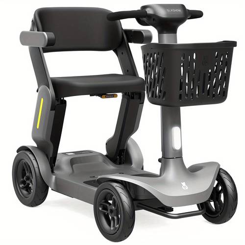 s3 foldable mobility scooter 25 miles charge safety lightweight for travel led basket 6 mph max
