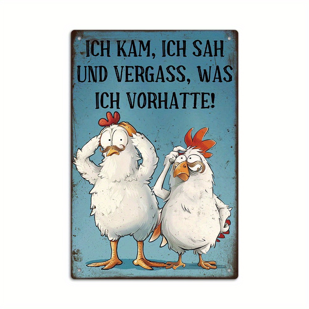 Image of 'i , I Saw, And I Forgot What I Was ' - Vintage German Quote Metal Tin Sign | Home, Farmhouse, Or Patio Decor | Unique Gift Idea