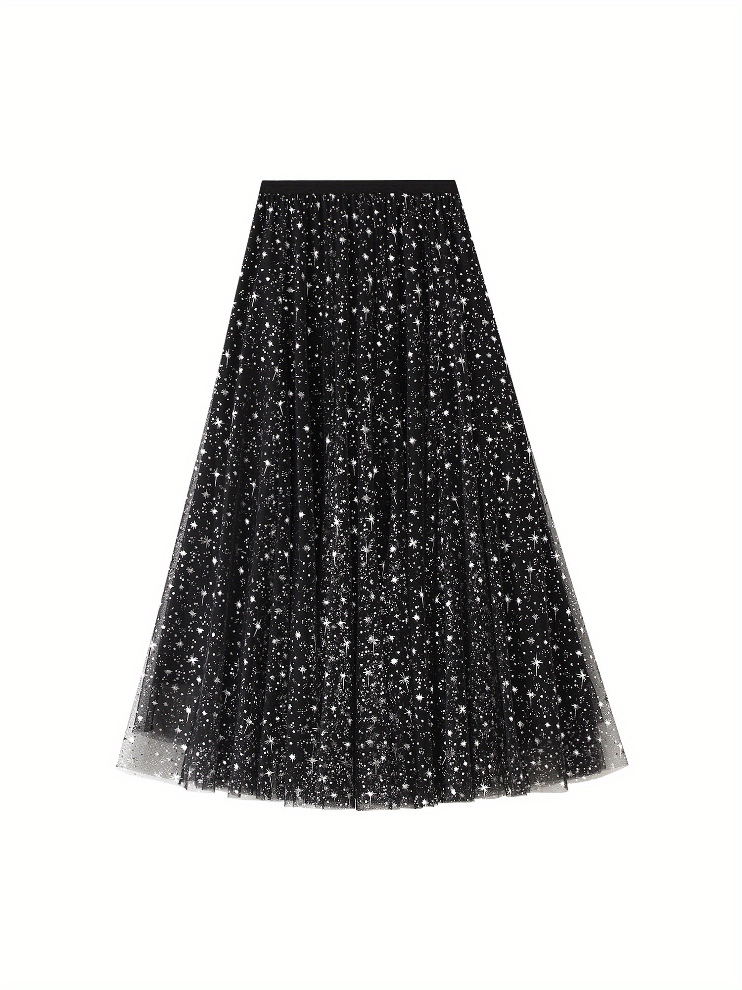 slim fit dress slacks Pleated Mesh Skirt Sheer Bodice Glitter Pattern Embellished Homecoming Dress w/ Lace-Up Back M / Black