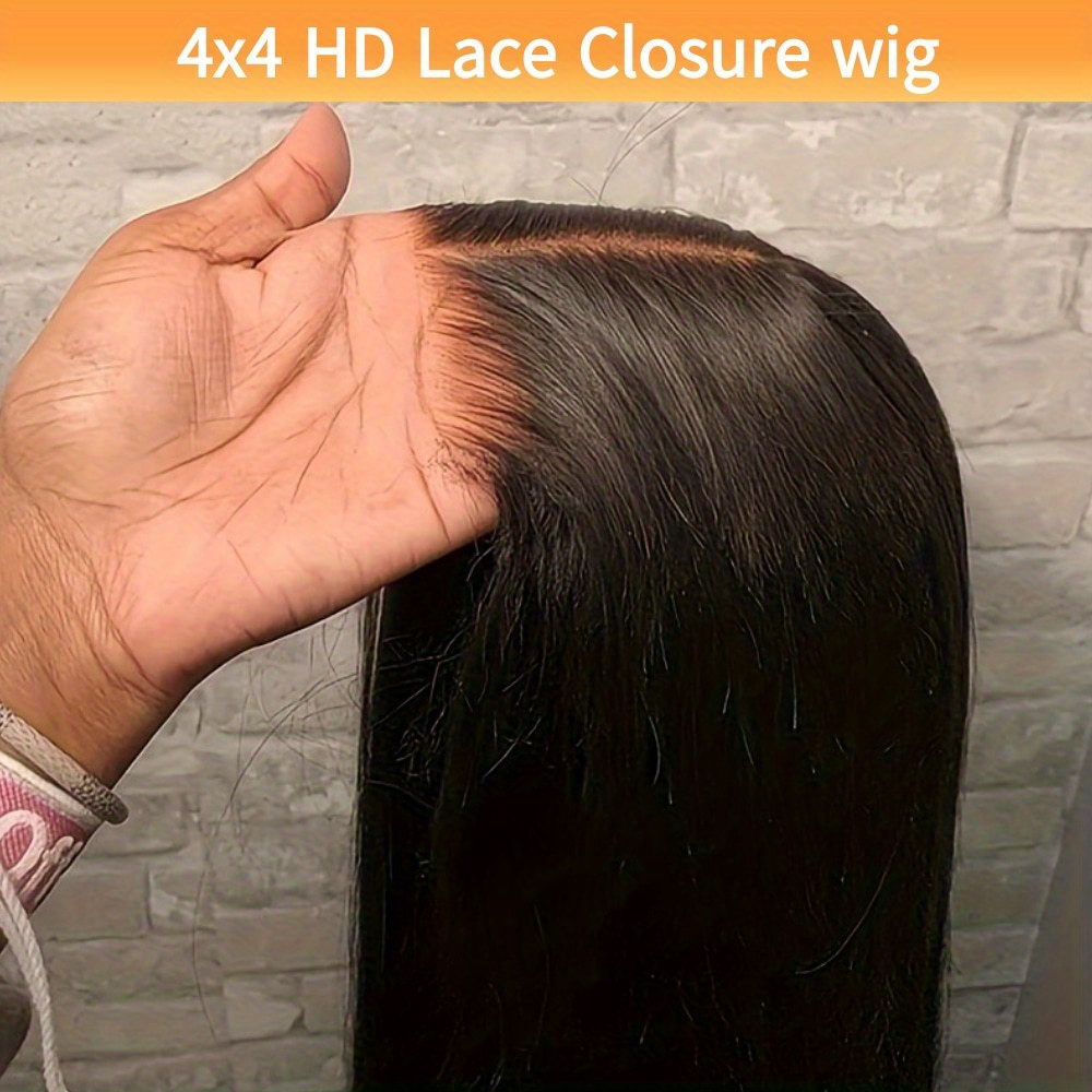 

Glueless Wig Human Hair Preplucked Straight Human Hair Wigs 4x4 Lace Closure Pre Cut 4x4 Lace Front Wigs