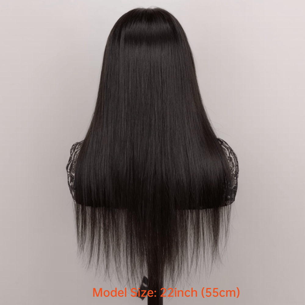 TEMU Glueless Human Hair Wig With 4x4 Lace Front & 4x4 Lace Closure - Preplucked Straight Hair Wigs Suitable For, Looking Hair System, No Glue Needed, Wear & Maintenance