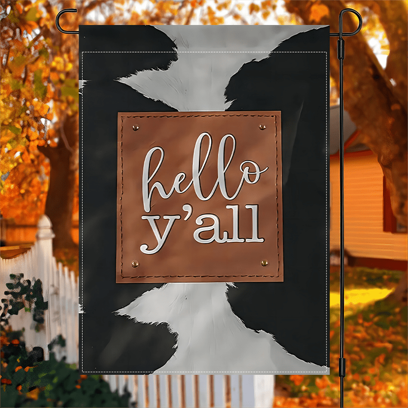 

Hello Welcome Garden Flag - Double-sided, Waterproof Burlap, Seasonal Floral Design For All Seasons, 12x18 Inches