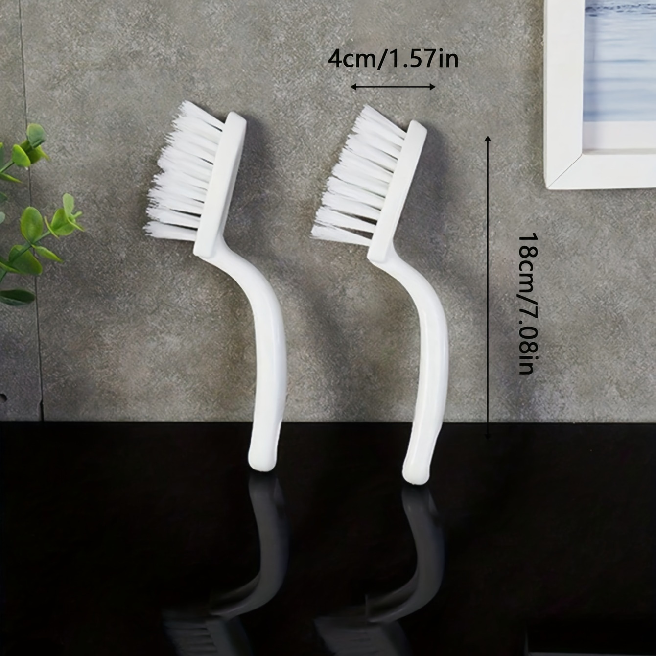 2 kosa večnamenskih čistilnih ščetk z ergonomsko ročajem - večkratno uporabna plastična čistilna sredstva za preceste in kotnike v kopaln