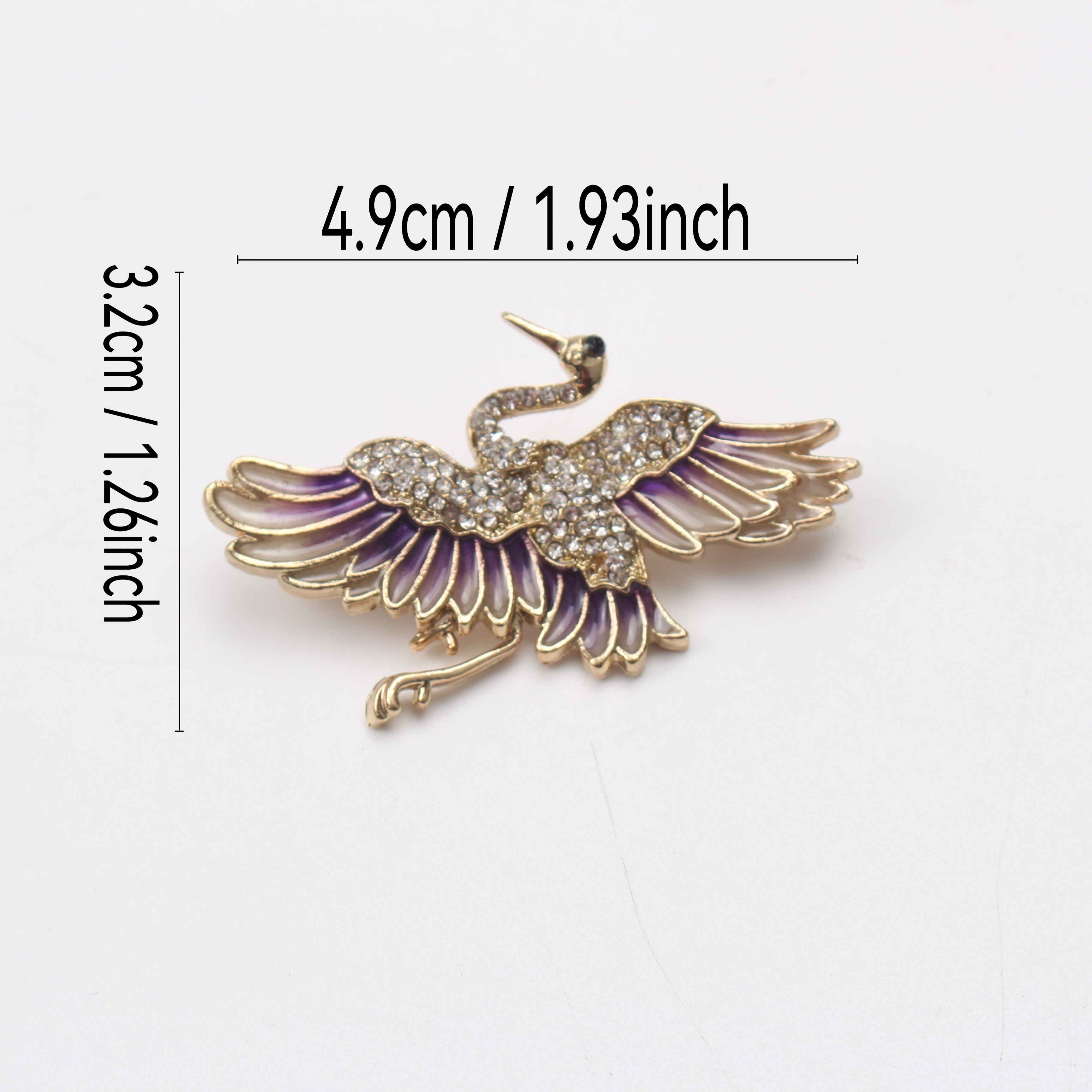 elegant   crane brooch pin cute animal shaped fashion accessory for suit jacket sweater novelty simulation modeling jewelry with irregular design details 1