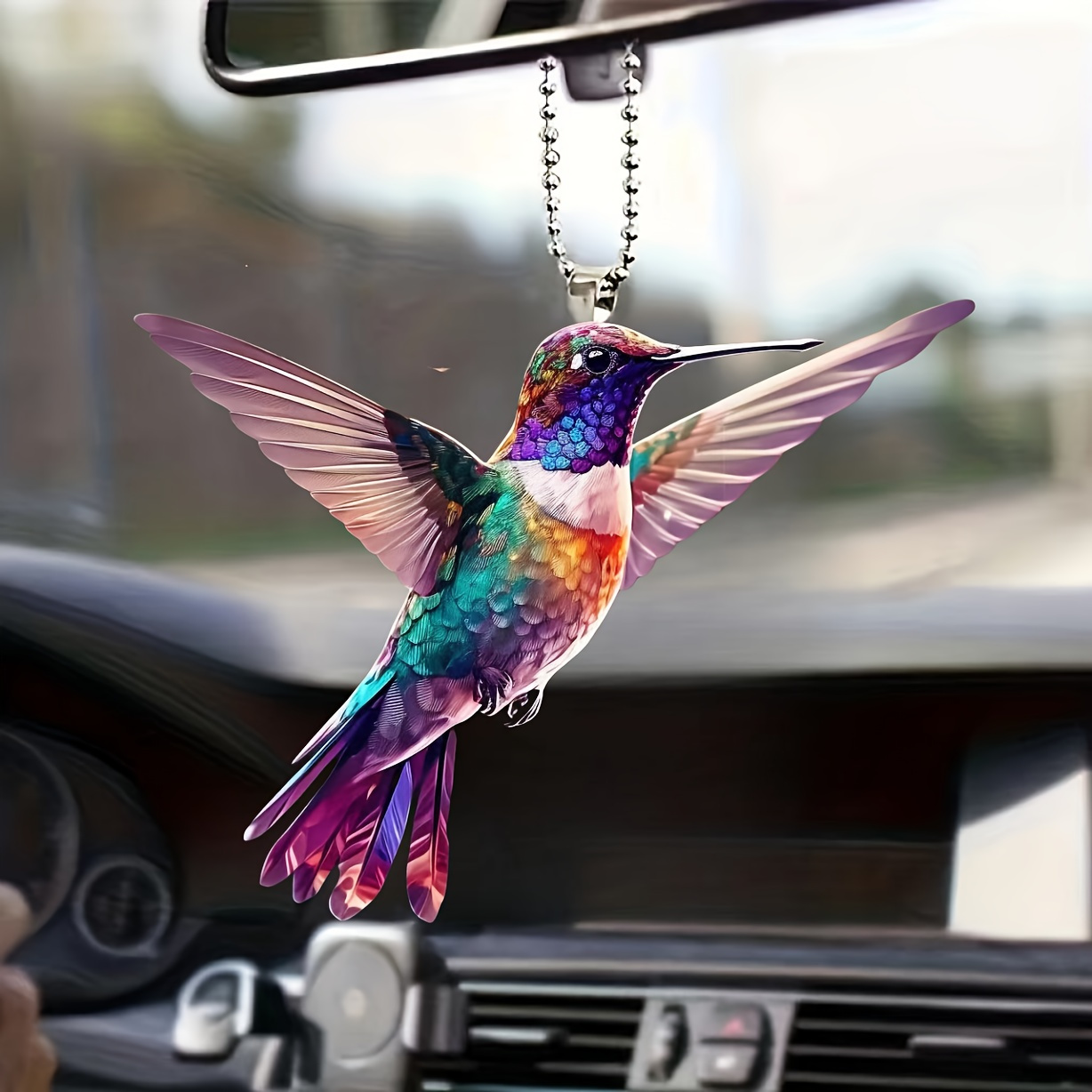 

1pc Hummingbird Acrylic Hanging Ornament, Universal Home Decor, Bag & Keychain Accessory With Hanging Attachment, No Power Needed