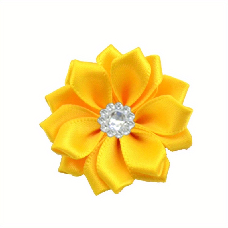 TEMU 10pcs-4cm/1.57inch Accessoires de Coiffure et de Costume Faits Main avec Petites Fleurs en Polyester