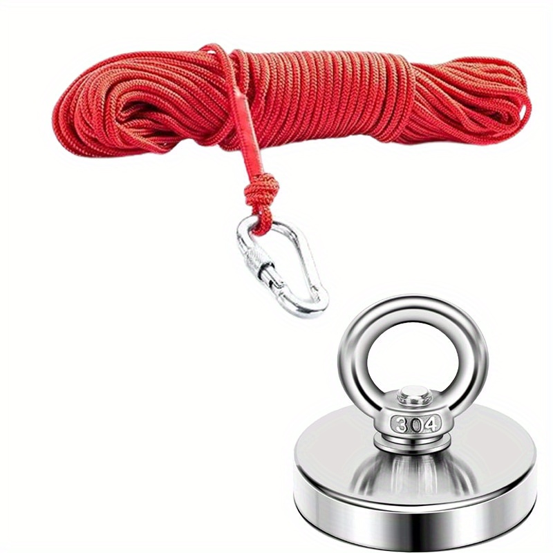 

Ultra-strong 42mm Magnet With Hanging Ring & Rope - River, Deep Sea & Lake Rescue Fishing Kit