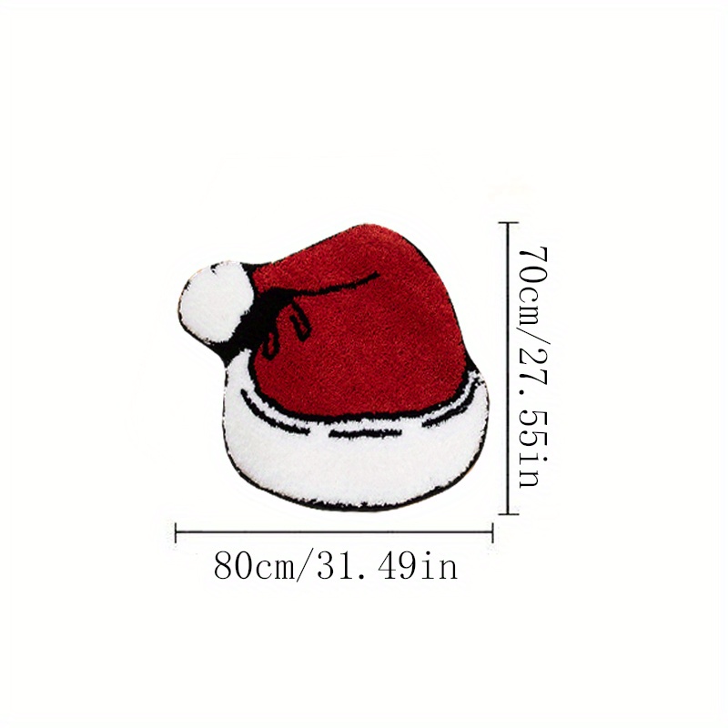 TEMU Künstliches Kaschmir 1000G/M² 10mm Weihnachtsmütze-förmiger Teppich, unregelmäßiger, kreativer Bodenmatte, Anti-Rutsch-Matte für Zuhause,
