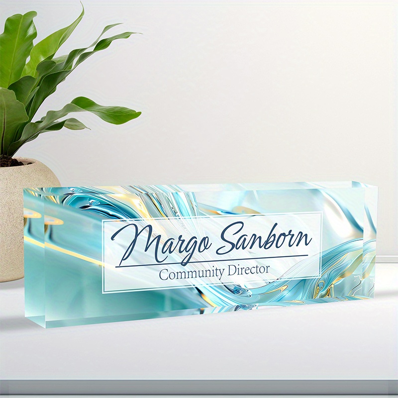 Personalized Desk Plate, Custom Acrylic Name Plaque, Desk Name Plate, Office Gifts For Boss Coworkers, New Job Gifts, Promotion Gift