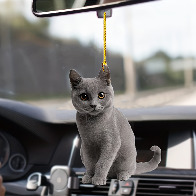 

Adorable 2d Blue Cat Hanging Ornament, Pack Of 1, Acrylic Car Interior Decoration Pendant, Special Gift For Cat Lovers, Festive Atmosphere Accessory, Unique Gift For Loved Ones