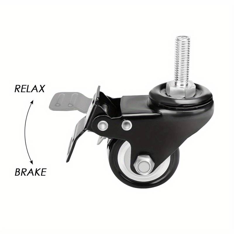 4 Heavy Duty Swivel Castor Wheels – 50mm Rubber Trolley Wheels – 200kg Load Capacity – Furniture Casters
