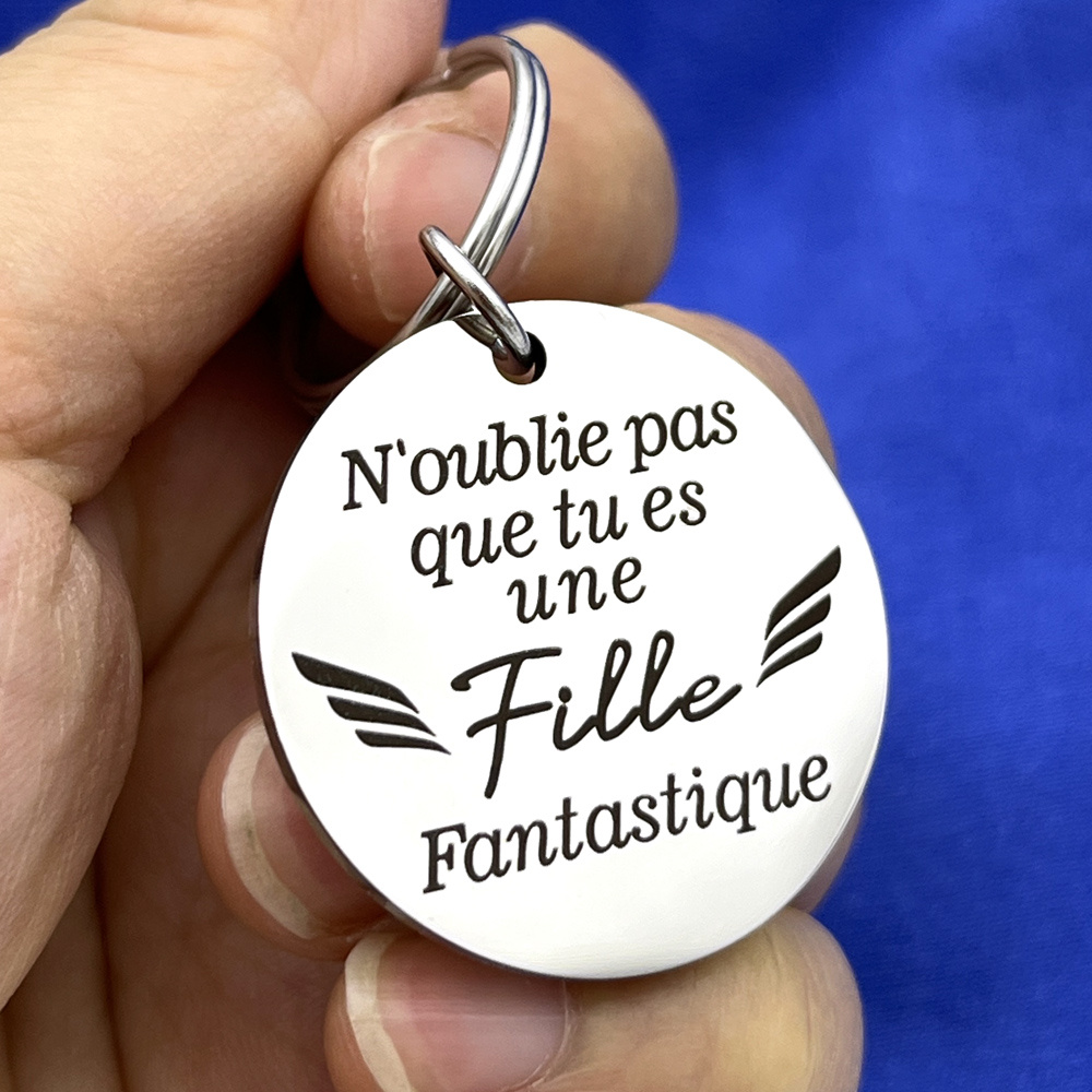 

Stainless Steel Keychain Inspirational Quote - Or Graduation For Daughter, Letter , Pendant For