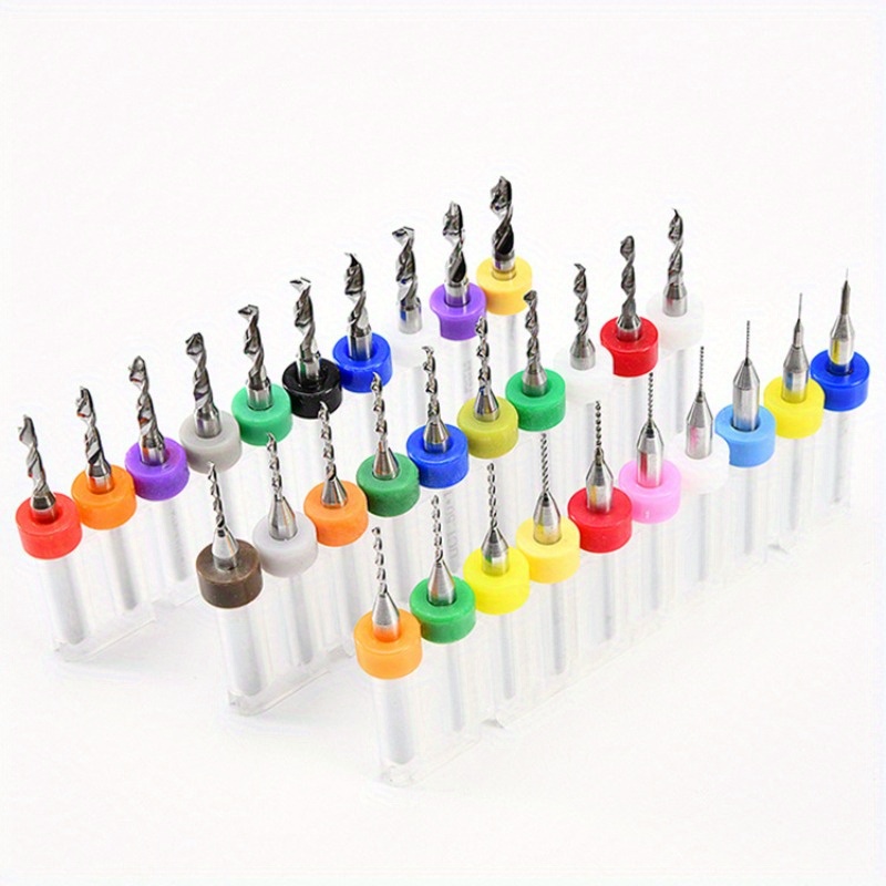 Image of 30 Pcb Steel Twist Drill Bits 0.1-1.0mm, 0.6-1.5mm, 1.5-2.4mm