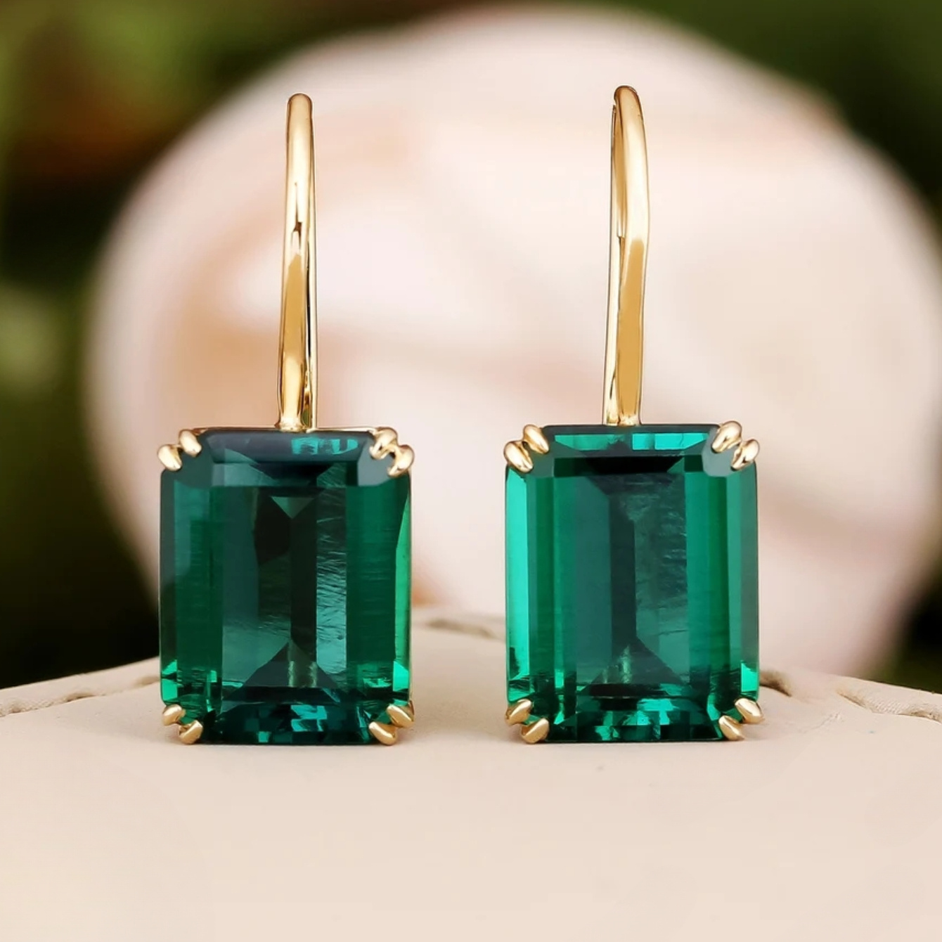 E-shop Grüne/Rote/Lila Quadratische Ohrhaken Zirkonia Ohrringe Einfache Elegante Schmuck Ornamente
