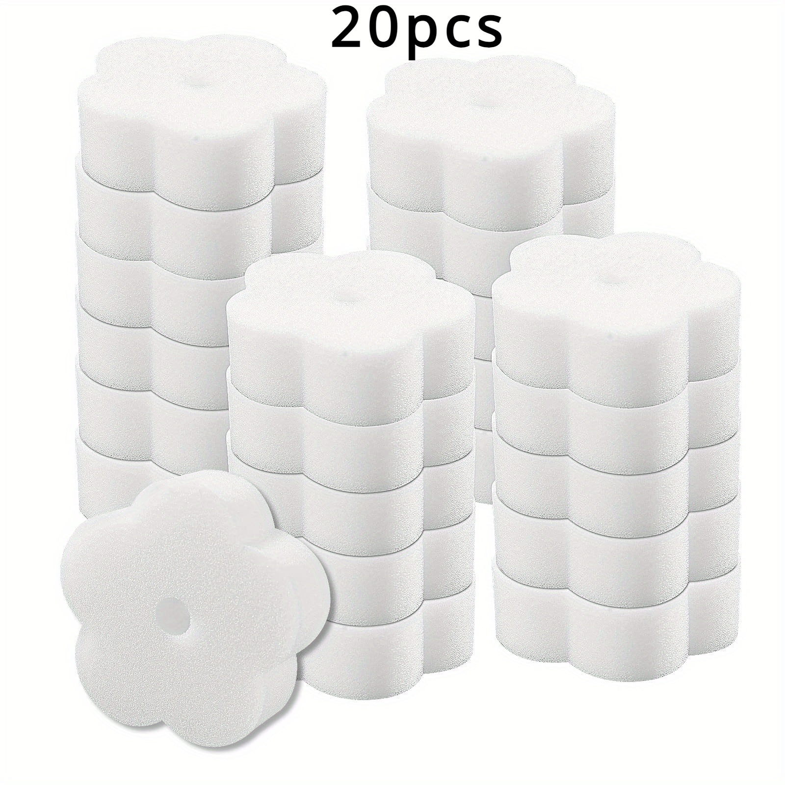 Image of 20pcs, Oil Absorbing Sponge, Filter Sponge For Hot Tub, Cleaning Sponge Filter For Hot Tubs, Swimming Pools, Spas Absorber Cleaning Additions (white Flower)
