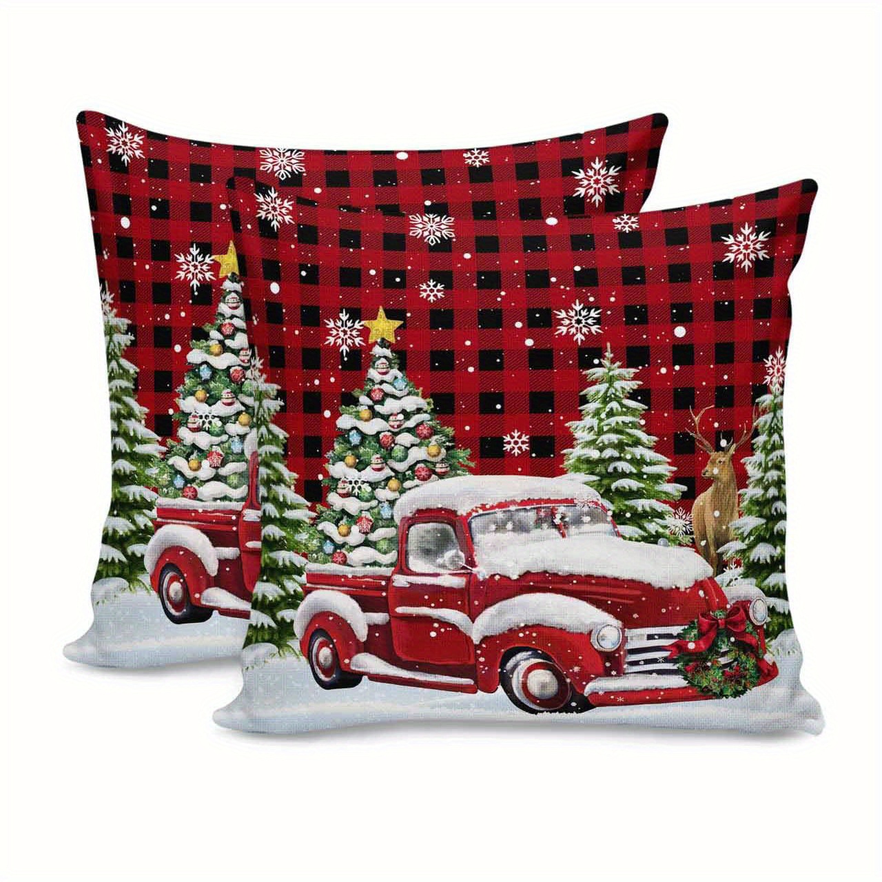 

Christmas- 18x18 , Set Of 2, , Red And For , Sofa, , ,