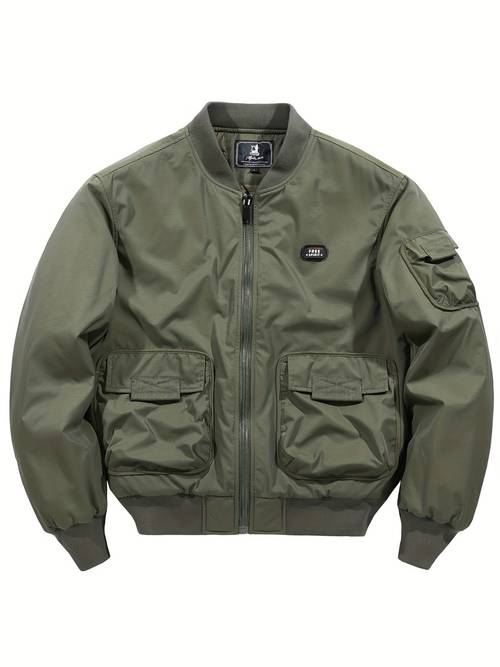 mens jacket with multiple pockets comfortable and warm for autumn and winter