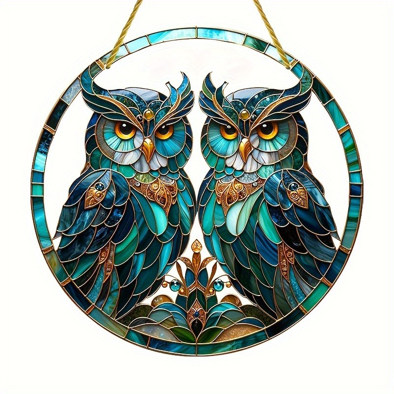 

Buy An Owl Acrylic Sun Trap - Stained-glass Window Hanging, Suitable For Porch, Garden, Patio, Bedroom Decoration - Animal Theme Birthday Gift For Friends And Family, Gift