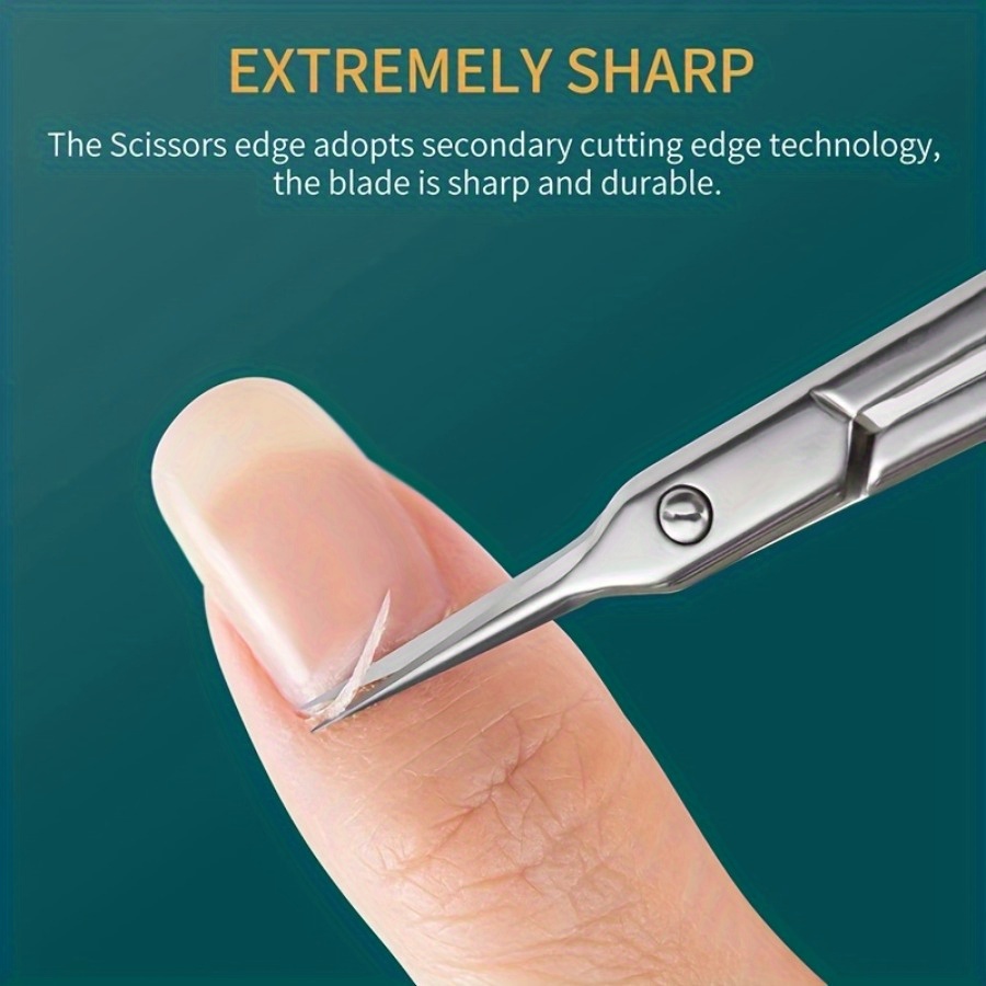 

Precision Stainless Steel Manicure Scissors - Ergonomic, Multi-use For Nails, Cuticles, Eyebrows & Facial Hair Grooming