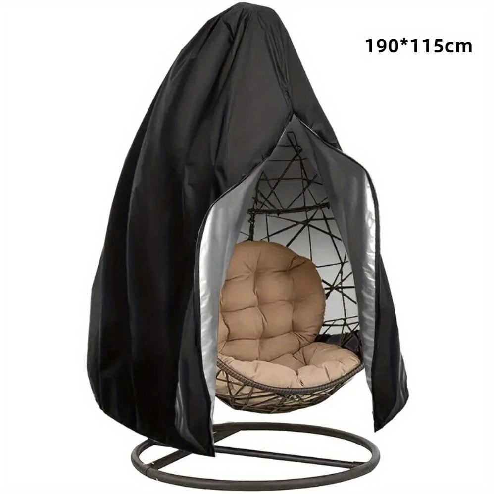 1pc, Oxford Hanging Egg Chair Cover With Zipper Closure - Swing Protection, 115 X 190cm Size, Fits Outdoor Wicker Swing Chairs