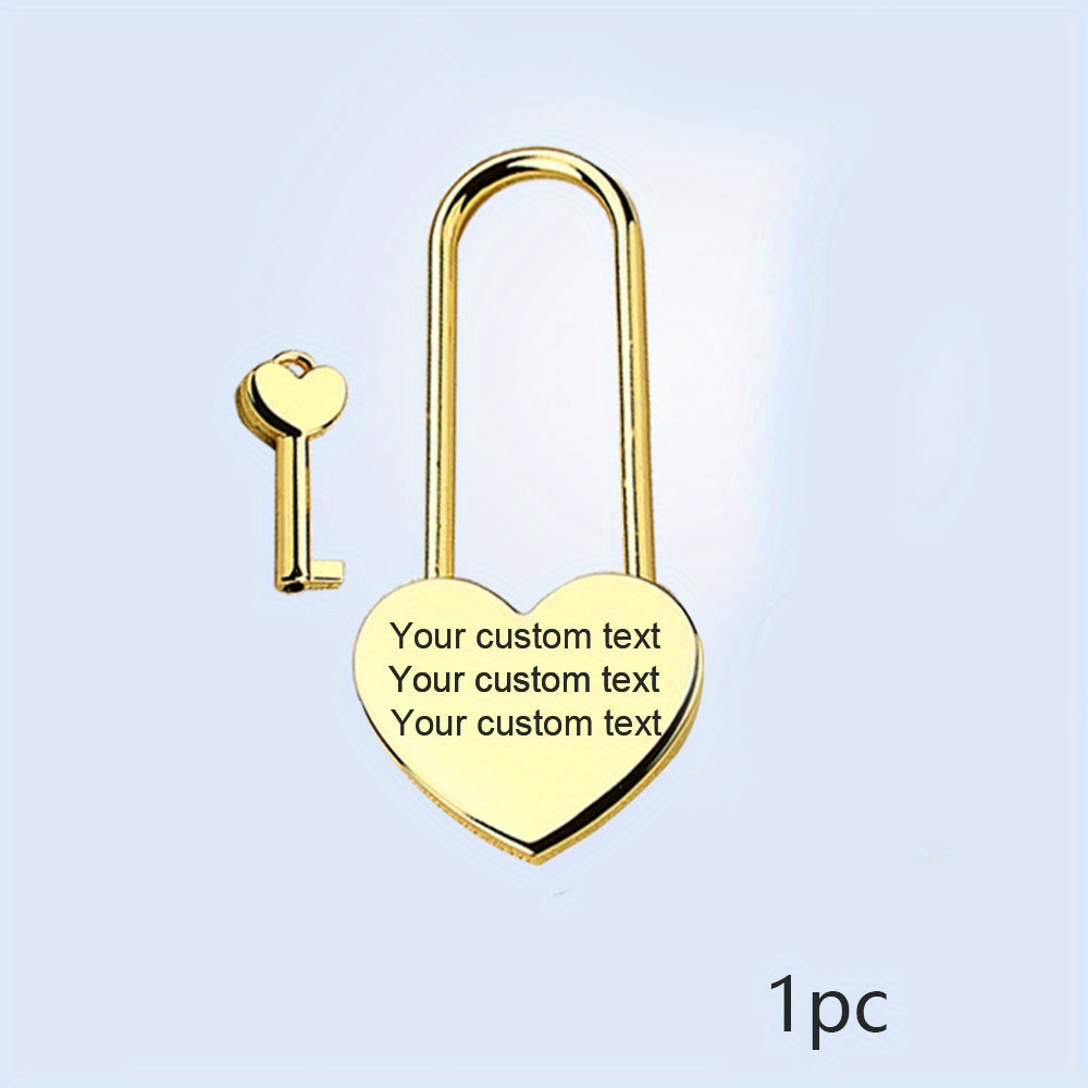 [custom] , Personalized , Golden Custom Love Padlock, Personalized Engagement Lock, Valentine's Day Gift, Christmas Gift