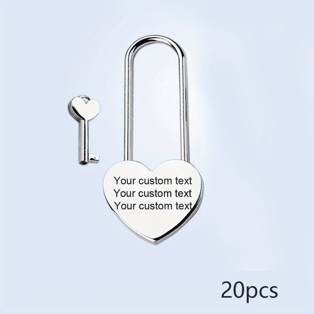 Personalized Heart-Shaped Lock, Custom Engagement Love Lock Gift