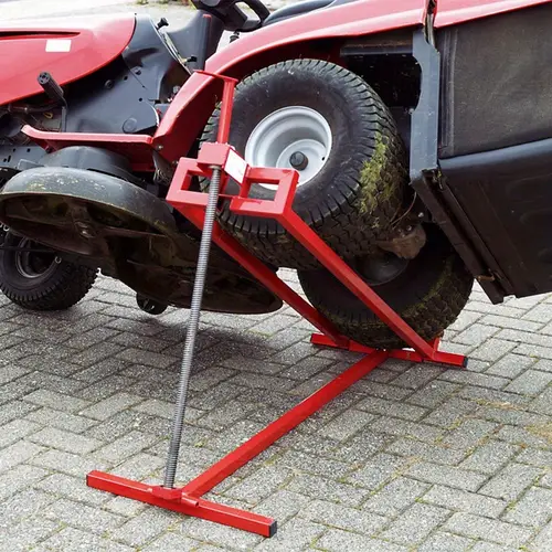 mower lift for riding tractors 800 lbs capacity lawn tractor lifter ride on mower cleaning aid universal lawn tractor lift lawn tractor 45 tilt adjustable red