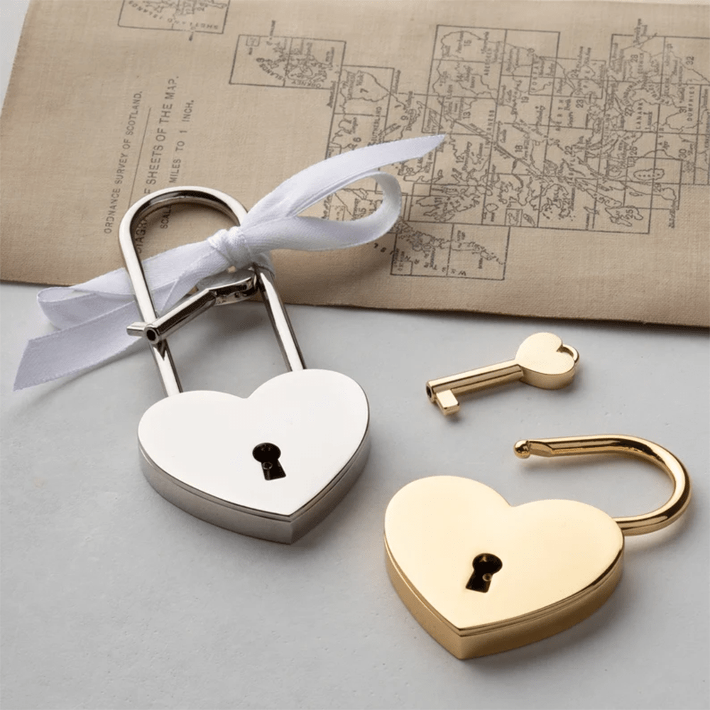 Personalized Heart-Shaped Lock, Custom Engagement Love Lock Gift