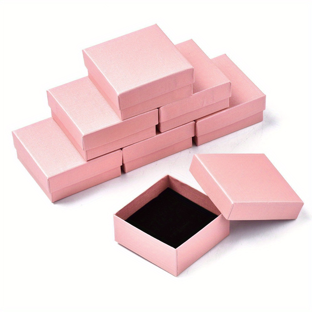 

12pcs Cardboard Jewelry Boxes With Sponge For Rings, Earrings, Necklaces - 2.91"x2.91"x1.26