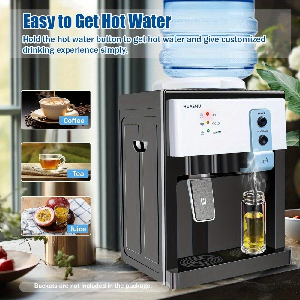 

Countertop Hot And Cold Water Dispenser Holds 1.1 To 5 Gallon Bottles Top Loading Water Cooler Small Electric Tabletop Drinking Machine For Home Office Dormitory Use