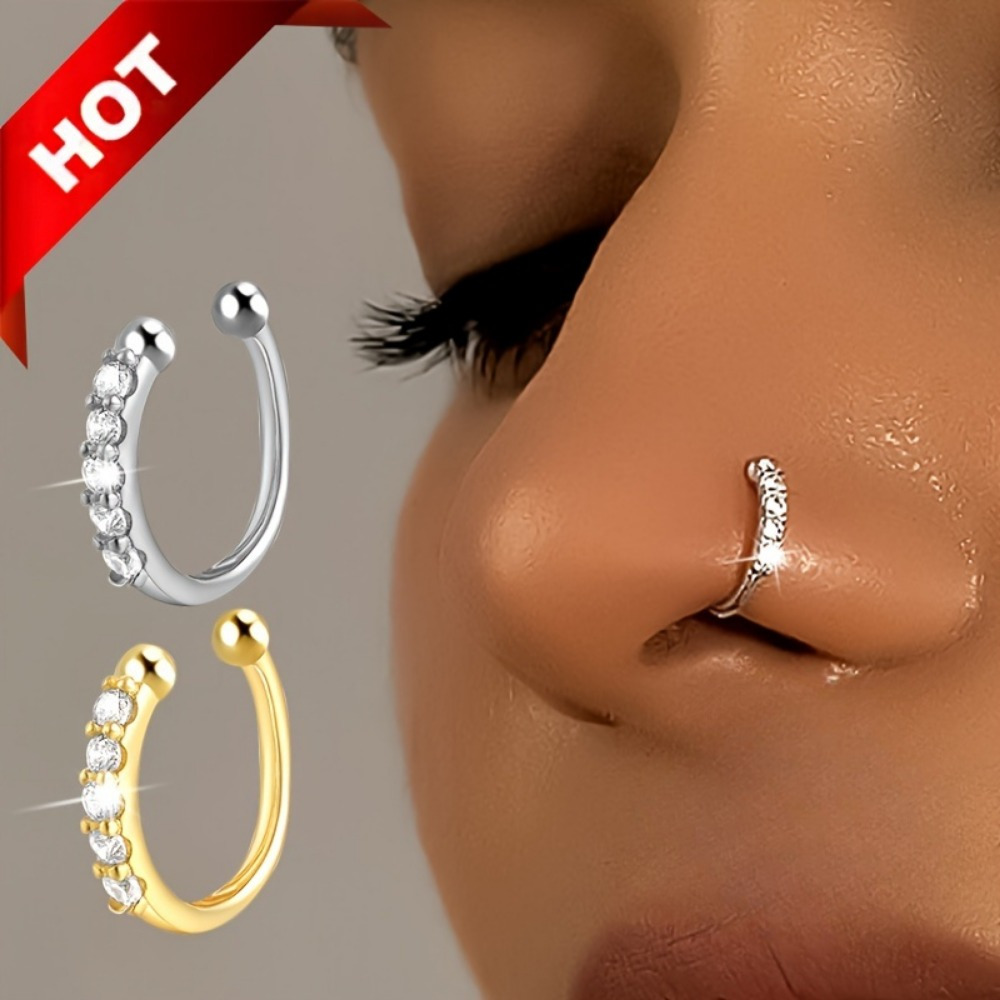 

1pc Bohemian Sexy Style Faux Nose Ring, No Piercing Needed, Fashion Hip Hop Accessory