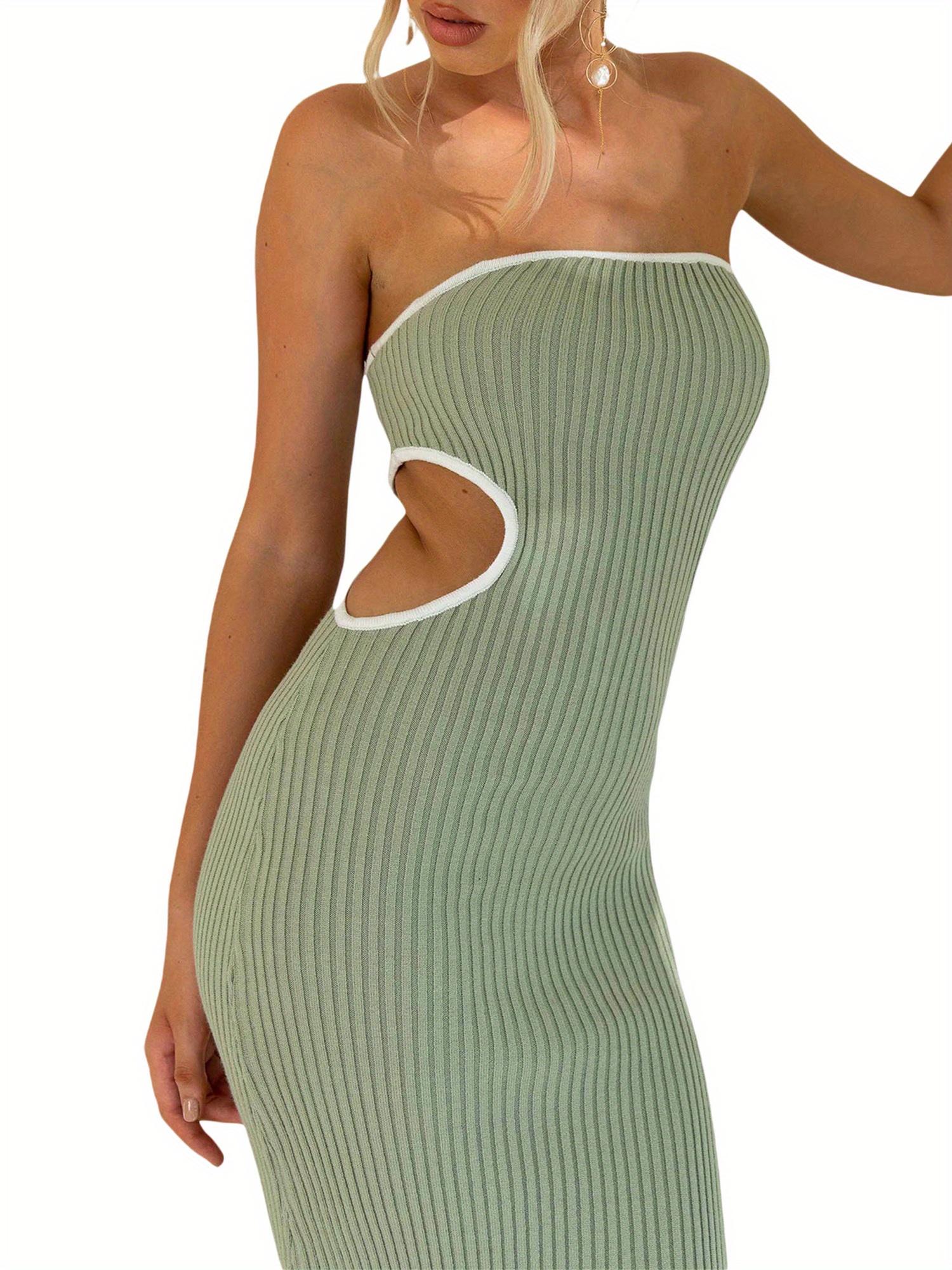 bodycon dress with side cutouts Women Bodycon Jumpsuit Long Sleeve Hollow Out Fahion Sexy Club Overall