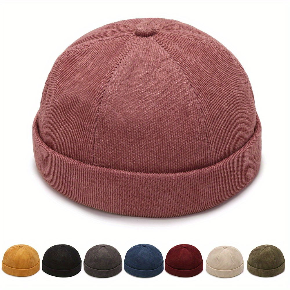 

Ediko Vintage Hip-hop Beanie - Casual, Brimless Cap For , Spring & Fall, Black, Ediko