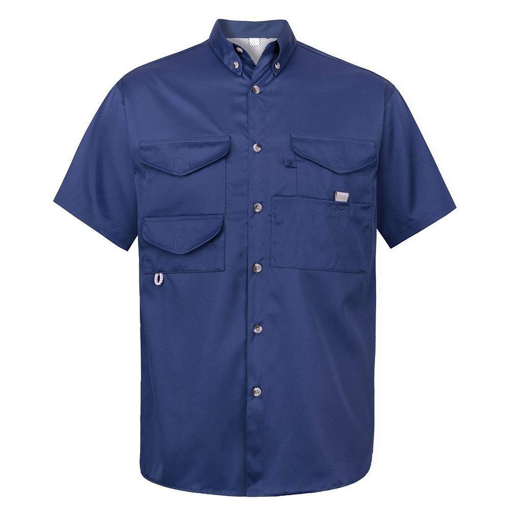 

Sanopy Men's Short-sleeved Shirt Moisture Waging Sun Protection Casual Button-up Shirt