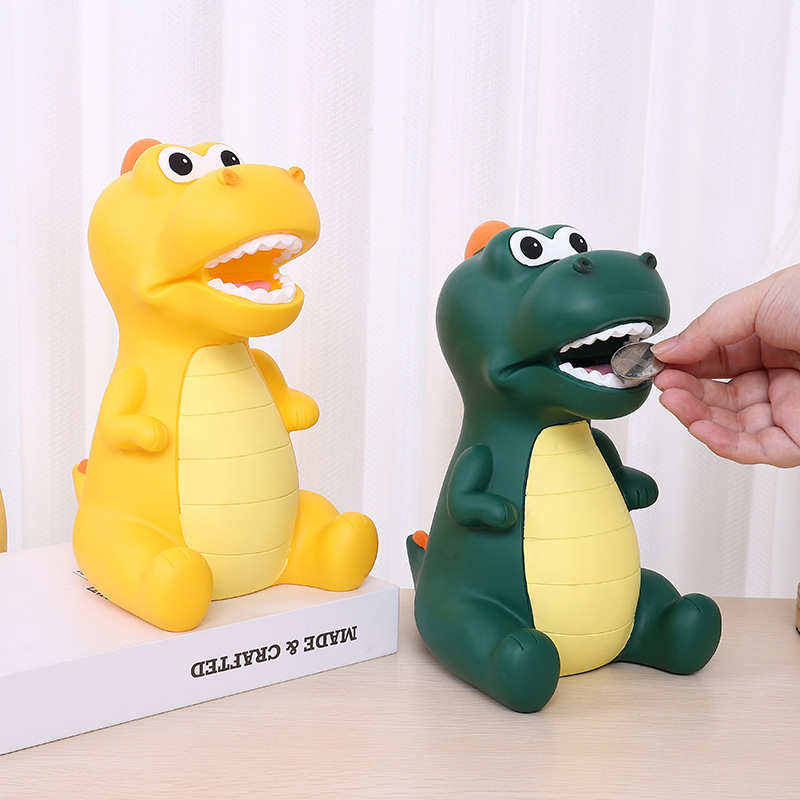 1pc creative dinosaur penny bank for saving money cute and large t rex coin bank details 7